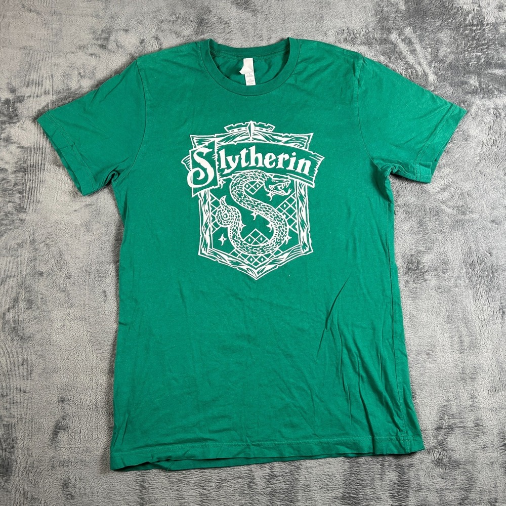 Bella+Canvas T Shirt Men Medium Green Harry Potter Slytherin Graphic Logo Cotton